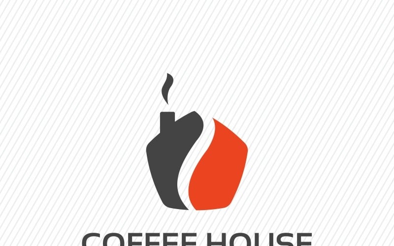 Download Шаблон логотипа "Coffee House Logo Template" / Coffee House Logo Template - Шаблон логотипа на тему графика coffee cup drink food home hot house logo template shop store brown card clean design eps graphics java latte logotype