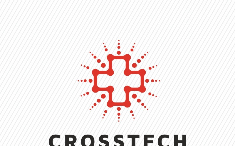 Download Шаблон логотипа "Cross Tech Logo Template" / Cross Tech Logo Template - Шаблон логотипа на тему графика application building chemistry coding computer repair connection construction cross data design develop digital innovative internet media medical technology modern network