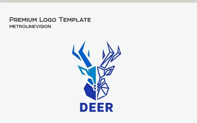 Download Шаблон логотипа "Deer Logo Template" / Deer Logo Template - Шаблон логотипа на тему графика animal brand buck clubs deer head exclusive forest hunt hunting modern nature rustic stag traditional wild technology tech media entertainment