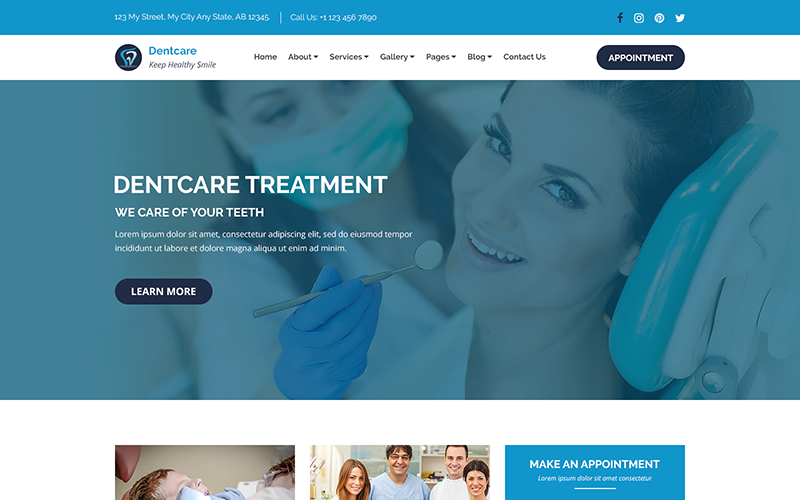 Dent-Care - Dental Clinic and Health Szablon PSD