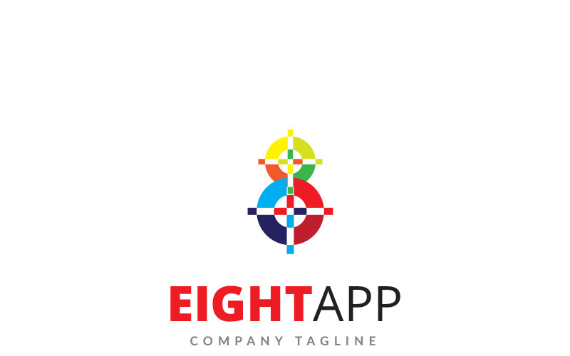 Download Шаблон логотипа "Eight App Logo Template" / Eight App Logo Template - Шаблон логотипа на тему графика app application blog cloud data design digital eight entertainment extreme feed feedback games host hosting media mobile multimedia number share