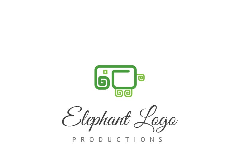 Elephant Line Logo Template