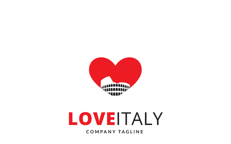 Download Шаблон логотипа "Love Italy Logo Template" / Love Italy Logo Template - Шаблон логотипа на тему графика arena art building coliseum colliseum design gladiators history italy museum real estate rome sports theater