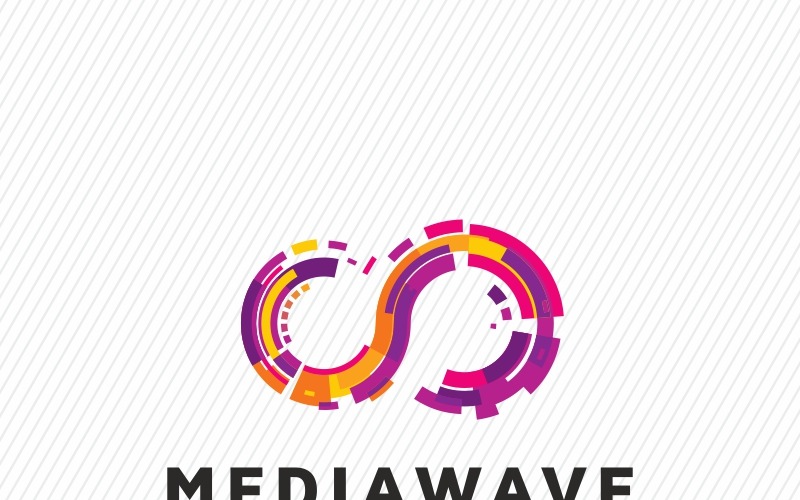 Mediální vlna kruh Logo šablona
