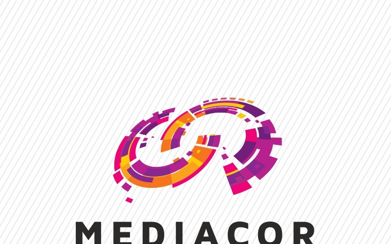 Modèle de logo coloré Mediacor Infinity