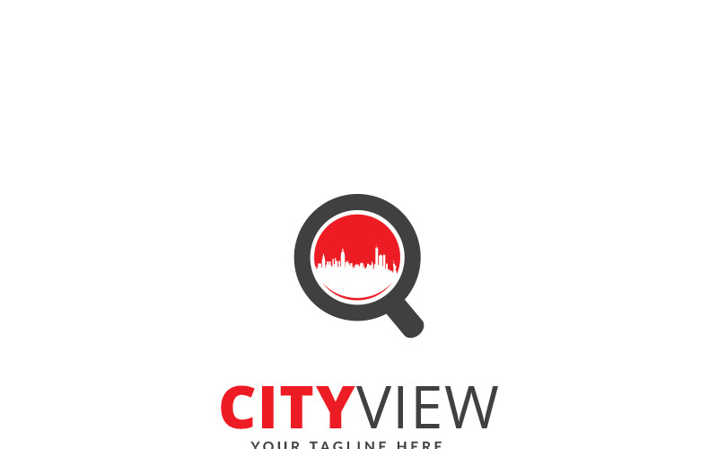 Modèle de logo de vue sur la ville