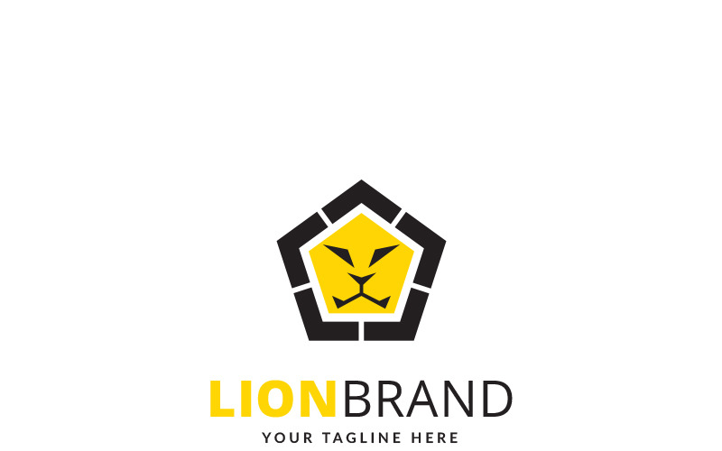 Modello di logo del logo del marchio del leone