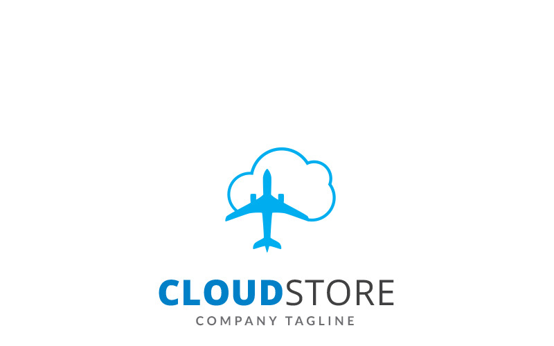 Modello di logo del negozio cloud