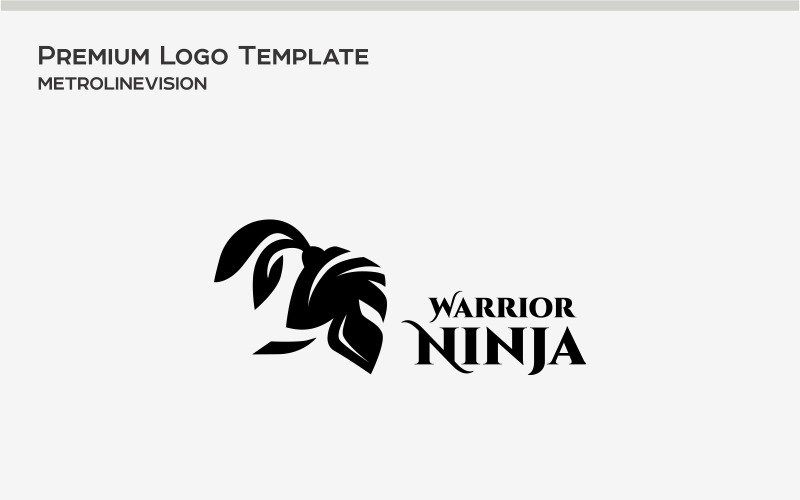 Modelo de logotipo de guerreiro ninja