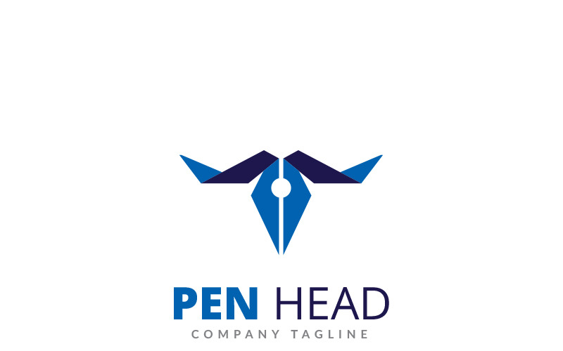 Pen gezicht Logo sjabloon