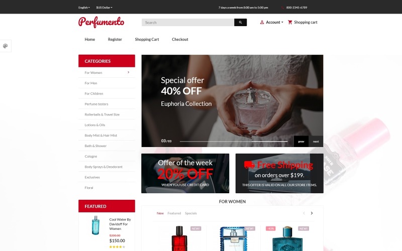 Perfumento - szablon OpenCart sklepu perfumeryjnego