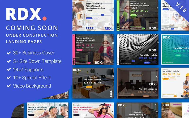 RDX: Coming Soon, Under Construction Landing Page Template