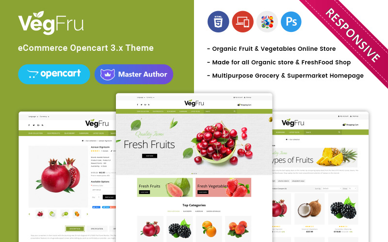 Vegfru - Thème Opencart pour magasin de fruits et légumes