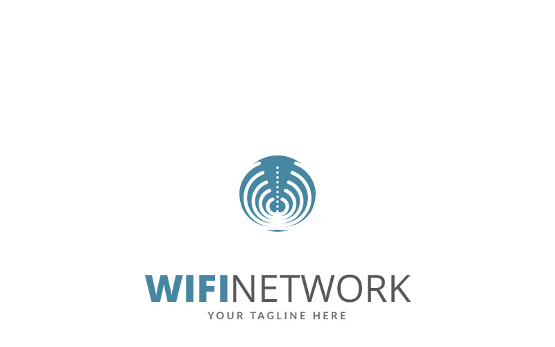Download Шаблон логотипа "Wifi Network Logo Template" / Wifi Network Logo Template - Шаблон логотипа на тему графика app application internet mobile logo tv online tech technology television tv video web wifi wireless youthful