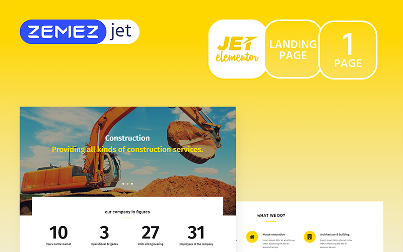 Buildom - Sjabloon voor constructie Jet Elementor