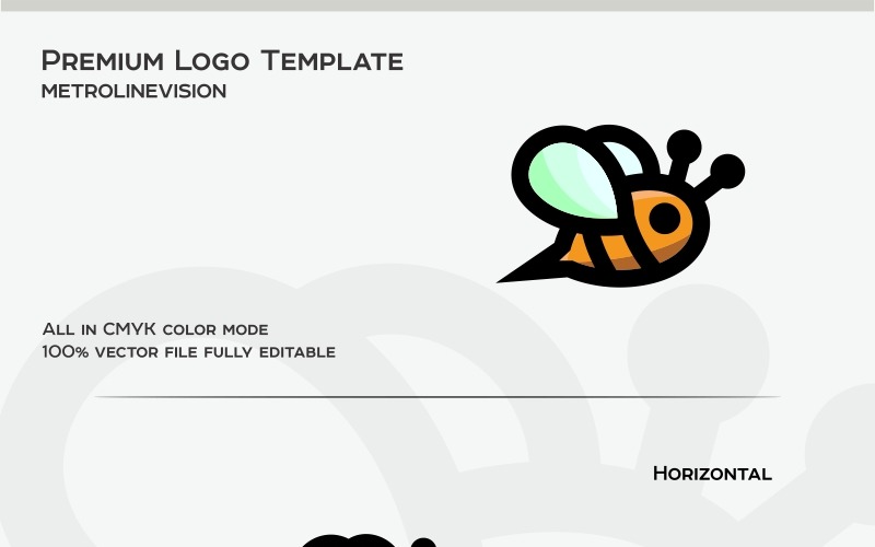 Download Шаблон логотипа "Cute Bee Logo Template" / Cute Bee Logo Template - Шаблон логотипа на тему графика animal art bee brand business corporate creative creativity design entertainment flower fly graphic honey hornet icon illustrator insect logo cute