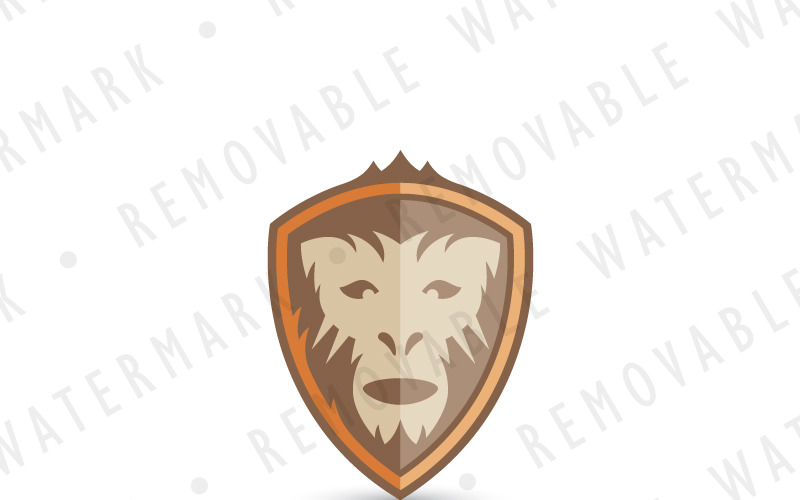 Download Шаблон логотипа "Ape Shield Logo Template" / Ape Shield Logo Template - Шаблон логотипа на тему графика safety protection defense strength support primate animal ape monkey shield escutcheon security bulwark logo design template entertainment stylized crest environment