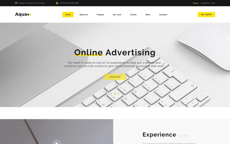 рекламный шаблон целевой страницы html5