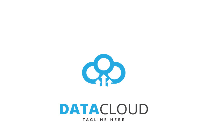 Download Шаблон логотипа "Data Cloud - Logo Template" / Data Cloud - Logo Template - Шаблон логотипа на тему графика this cloud logo for online store photography data store document photo online e commerce internet. concept combination using internet aspect
