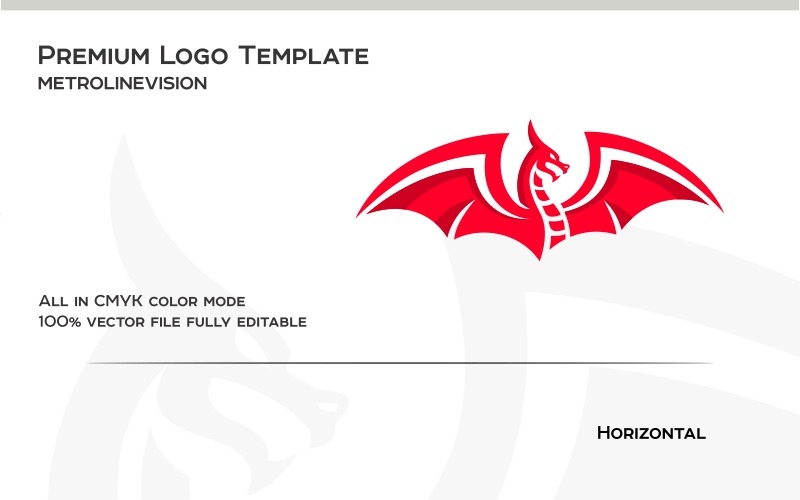 Download Шаблон логотипа "Dragon Logo Template" / Dragon Logo Template - Шаблон логотипа на тему графика boat brand branding business company dragon iconic identity print simple snake sport stylized team tribal web game flying strong gym