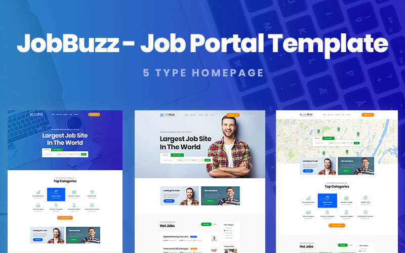 JobBuzz - šablona PSD s čistým pracovním webem