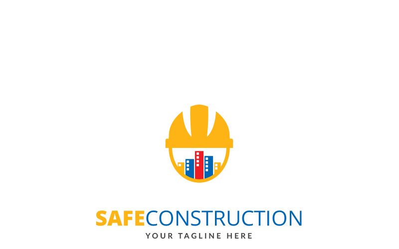 Modèle de logo de construction sûre