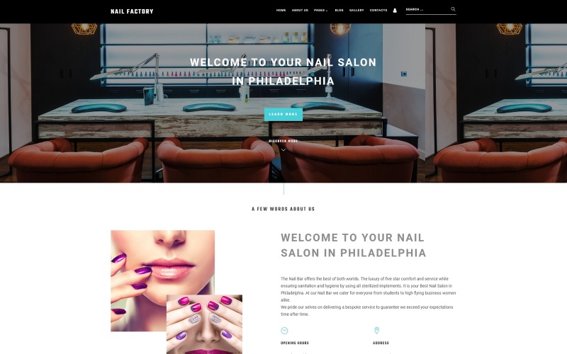 Nehtový bar - atraktivní šablona pro Joomla salon salonů