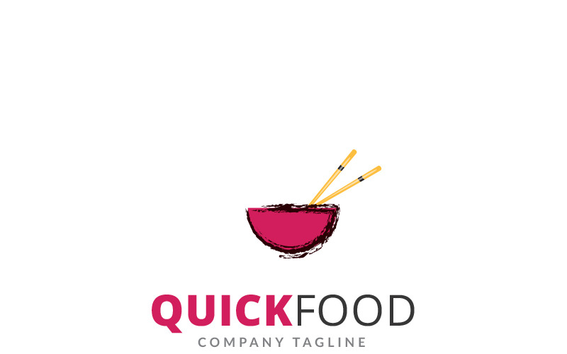 Download Шаблон логотипа "Quick Food - Logo Template" / Quick Food - Logo Template - Шаблон логотипа на тему графика bisto bistro cafe canteen chef cook cooking cuisine delicious diet dinner eat eco food fork gourmet healthy heart kitchen leaf