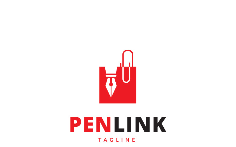 Шаблон логотипа Pen Link