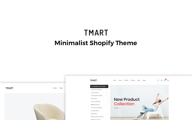 Tmart - minimalistyczny motyw Shopify