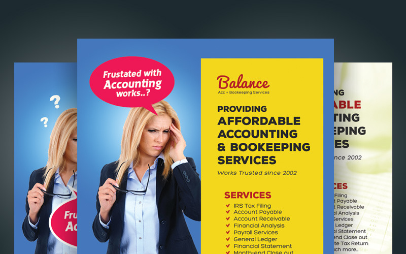 Accounting & Bookkeeping Services Flyers - Corporate Identity Template