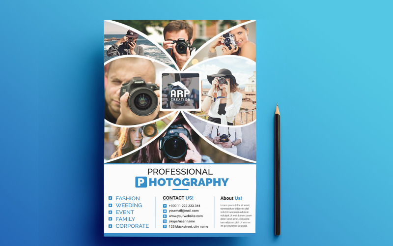 Folleto de fotografía de agencia - Plantilla de identidad corporativa