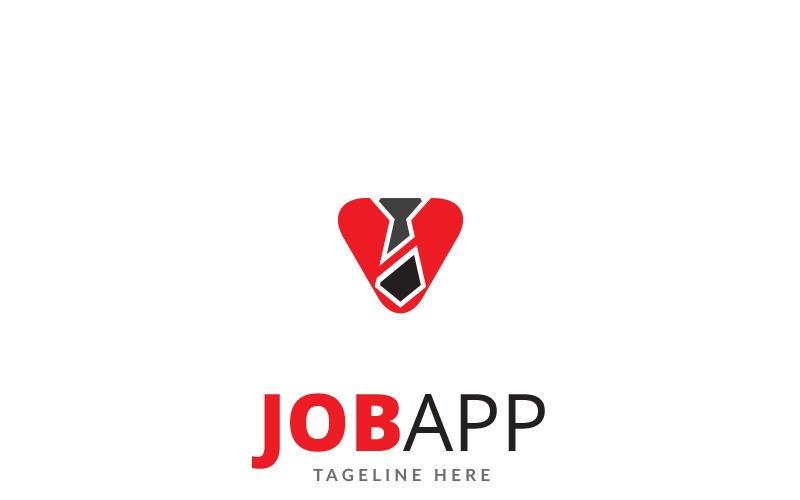 Download Шаблон логотипа "Job App Logo Template" / Job App Logo Template - Шаблон логотипа на тему графика agency app business career communications computer device employee employment find hire internet job search leader locate magnifying glass management marketing