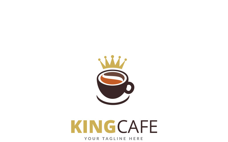 Download Шаблон логотипа "King Cafe Logo Template" / King Cafe Logo Template - Шаблон логотипа на тему графика bistro business cafe card clean coffee company corporate creative cuisine cup eps gold grey identity ilustrator innovation logo logotype minimal