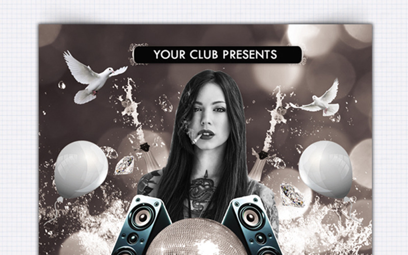 Download Фирменный стиль "Midnight Party Flyer - Corporate Identity Template" / Midnight Party Flyer - Corporate Identity Template - Фирменный стиль на тему графика 4x6 carnations celebration champagne cupid disco gold heart slips love night club party flyer birthday romance roses sweet valentine valentine&amp;#039;s