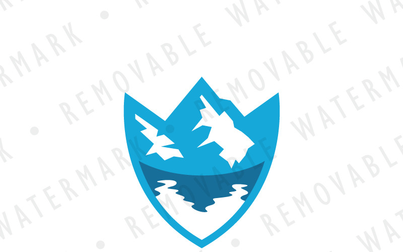 Modello di logo dello scudo del lago glaciale