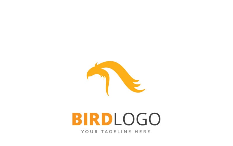 Modello di logo di disegno dell'uccello