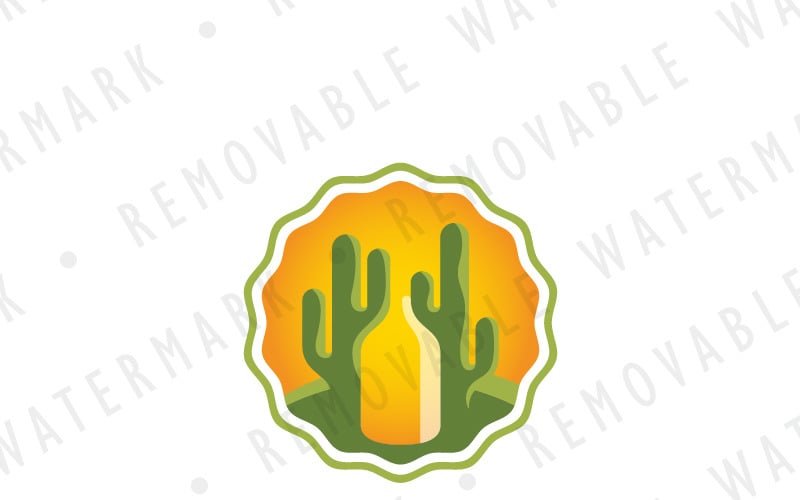 Plantilla de logotipo de bebida de cactus