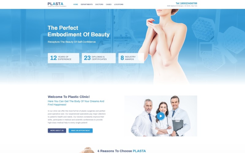Plasta - Lékařská šablona WordPress Elementor