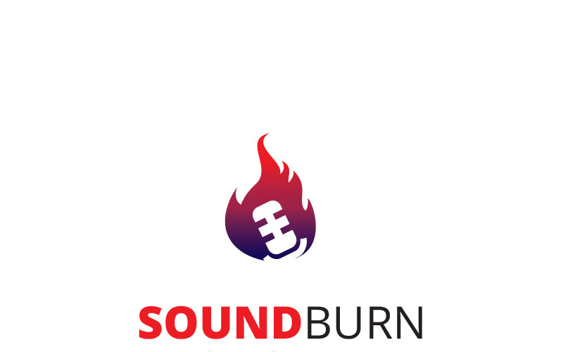 Шаблон логотипа Sound Burn
