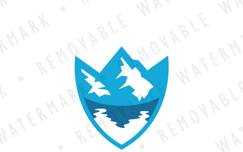 Download Шаблон логотипа "Shield of Glacial Lake Logo Template" / Shield of Glacial Lake Logo Template - Шаблон логотипа на тему графика protection shield resort sport landscape mountain ice lake winter crown frozen pinnacle glacial alpine logo design template ski consulting security