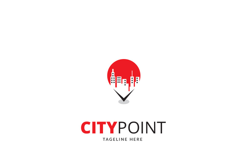 Sjabloon met logo voor stad punt