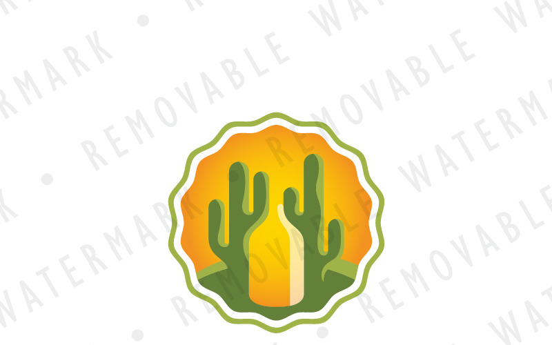 Szablon Logo napoju kaktusów