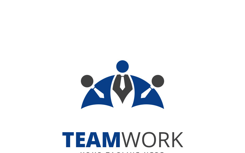 Download Шаблон логотипа "Team Work Logo Template" / Team Work Logo Template - Шаблон логотипа на тему графика businessman charity chat circle communication community connect corporate crowd education group humans learning center link managers meeting minimal ngos people