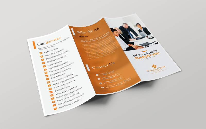 Tri-fold Brochure PSD - Corporate Identity Template