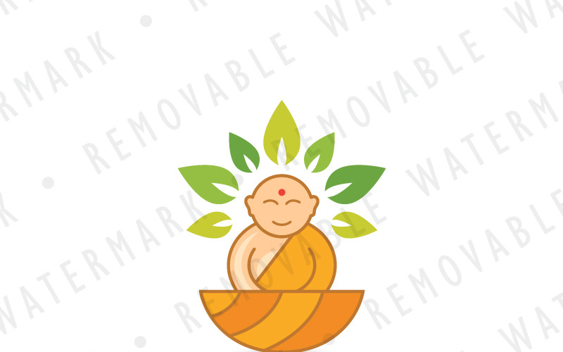 Download Шаблон логотипа "Zen Monk Logo Template" / Zen Monk Logo Template - Шаблон логотипа на тему графика nirvana spa healthy wellness happy yoga buddha zen meditation tea monk peace harmony balance logo design template character mascot energy