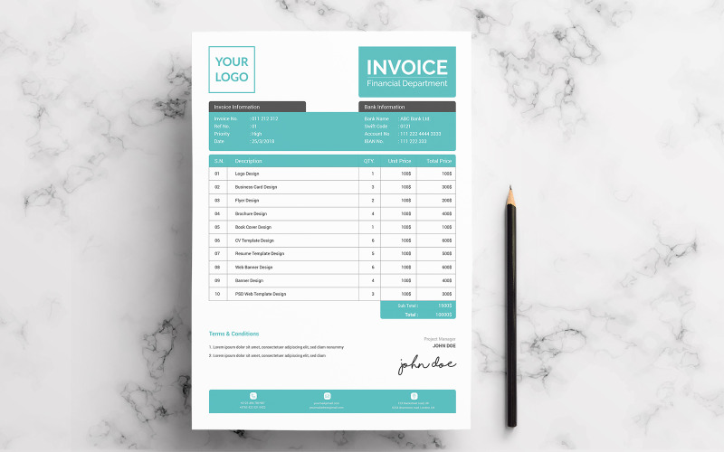 Corporación - Indesign Invoice - Plantilla de identidad corporativa