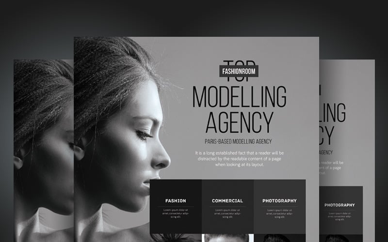Folheto de agência de modelos - modelo de identidade corporativa