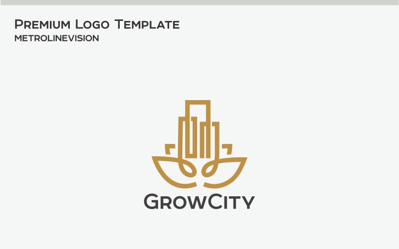 Download Шаблон логотипа "Grow City Logo Template" / Grow City Logo Template - Шаблон логотипа на тему графика agent architecture brand building buildings buying constructions custom design develop development green city logo home house identity insurance leasing legal