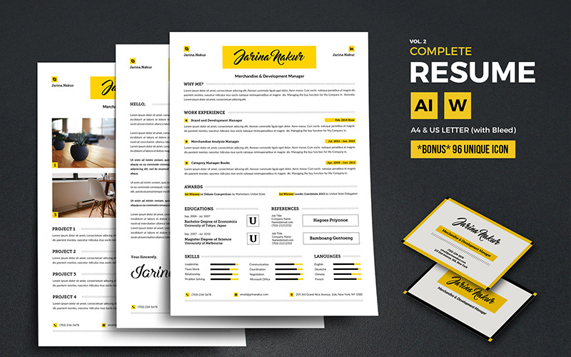 Download Резюме "Jarina - Modern Resume Template" / Jarina - Modern Resume Template - Резюме на тему графика resume template cv coverletter microsoftword creative design clean professional curriculumvitae modern simple word job